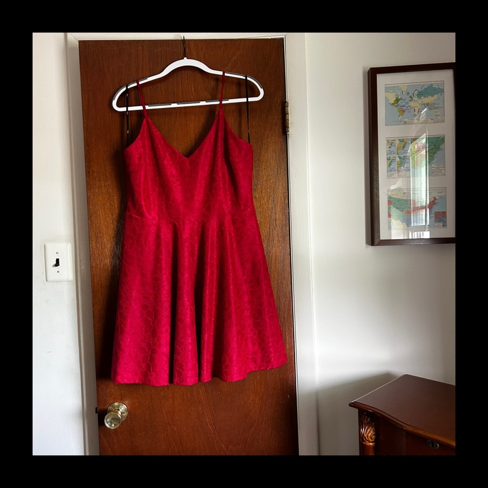 Lulu’s Way With Words Berry Lace Skater Dress